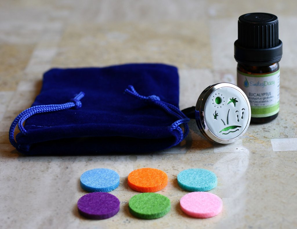 Essential Oil Car Air Freshener Diffuser - Beach model with 5ml Eucalyptus Oil