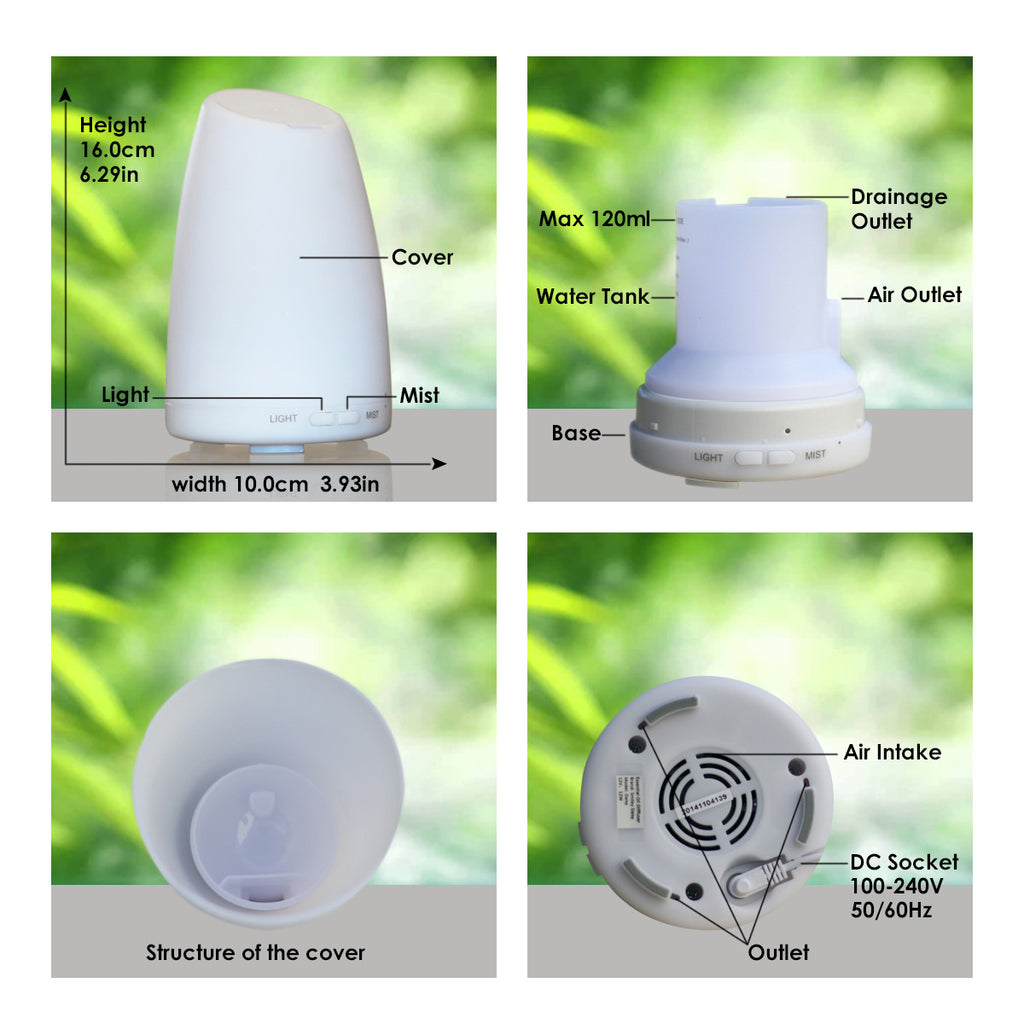 AS Seen On TV - Smiley Daisy Aromatherapy Diffuser Bundle with 5 ML 100% Eucalyptus Essentila Oil