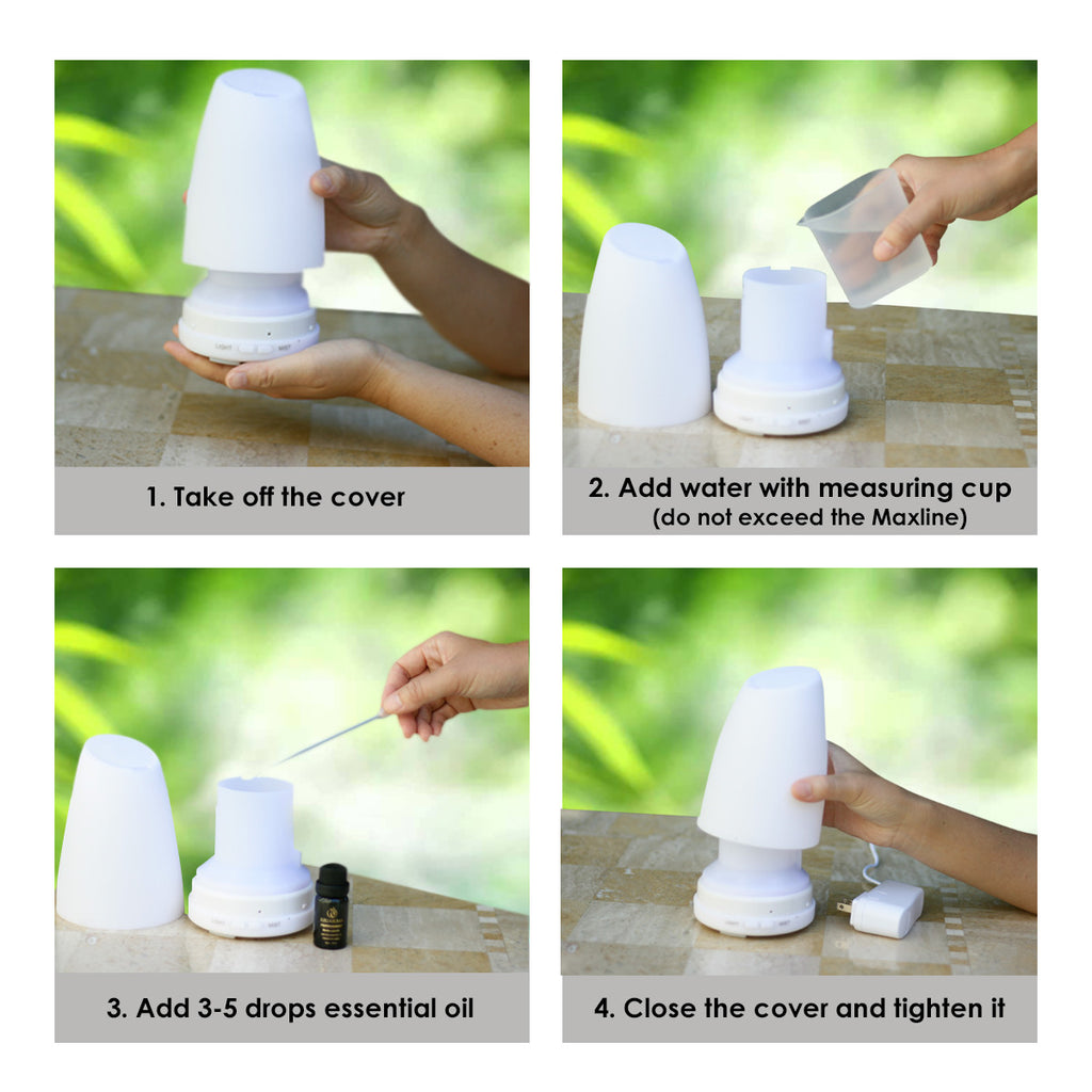 AS Seen On TV - Smiley Daisy Aromatherapy Diffuser Bundle with 5 ML 100% Eucalyptus Essentila Oil